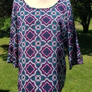 Alya multi color pullover blouse